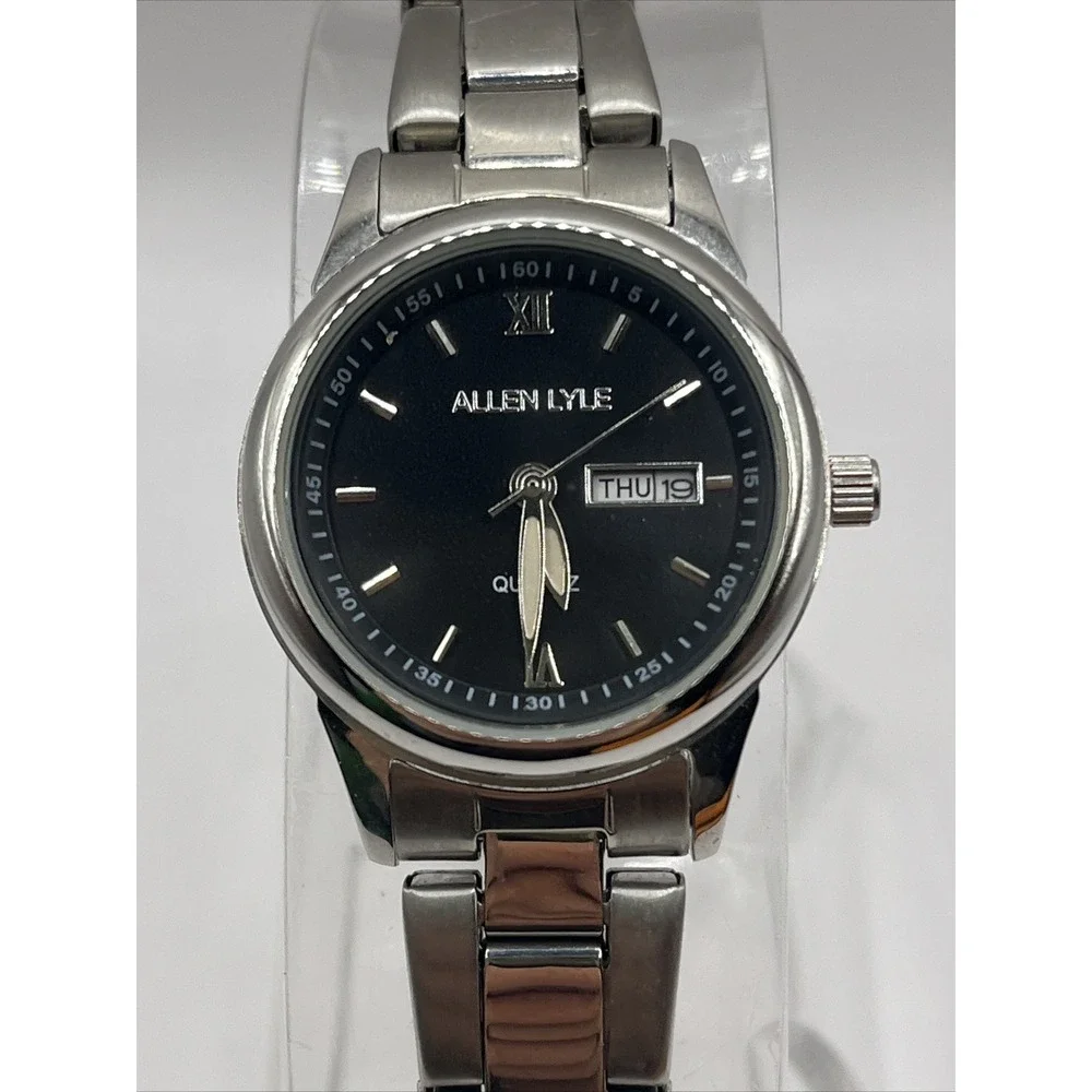 Allen Lyle Women's Quartz Watch Day/Date Black Dial- New Battery